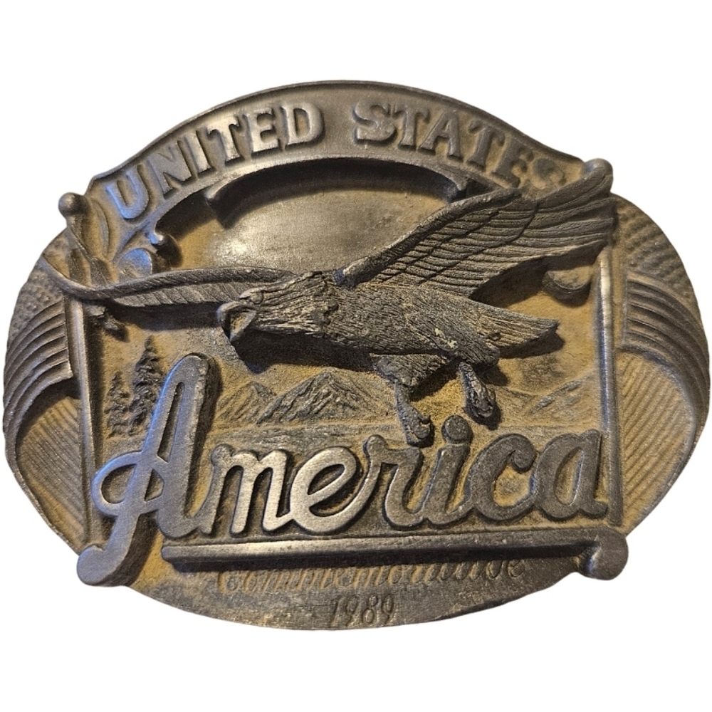 🏍 1989 Arroyo Grande Buckle Co USA Eagle Commemorative Belt Buckle 81/5000